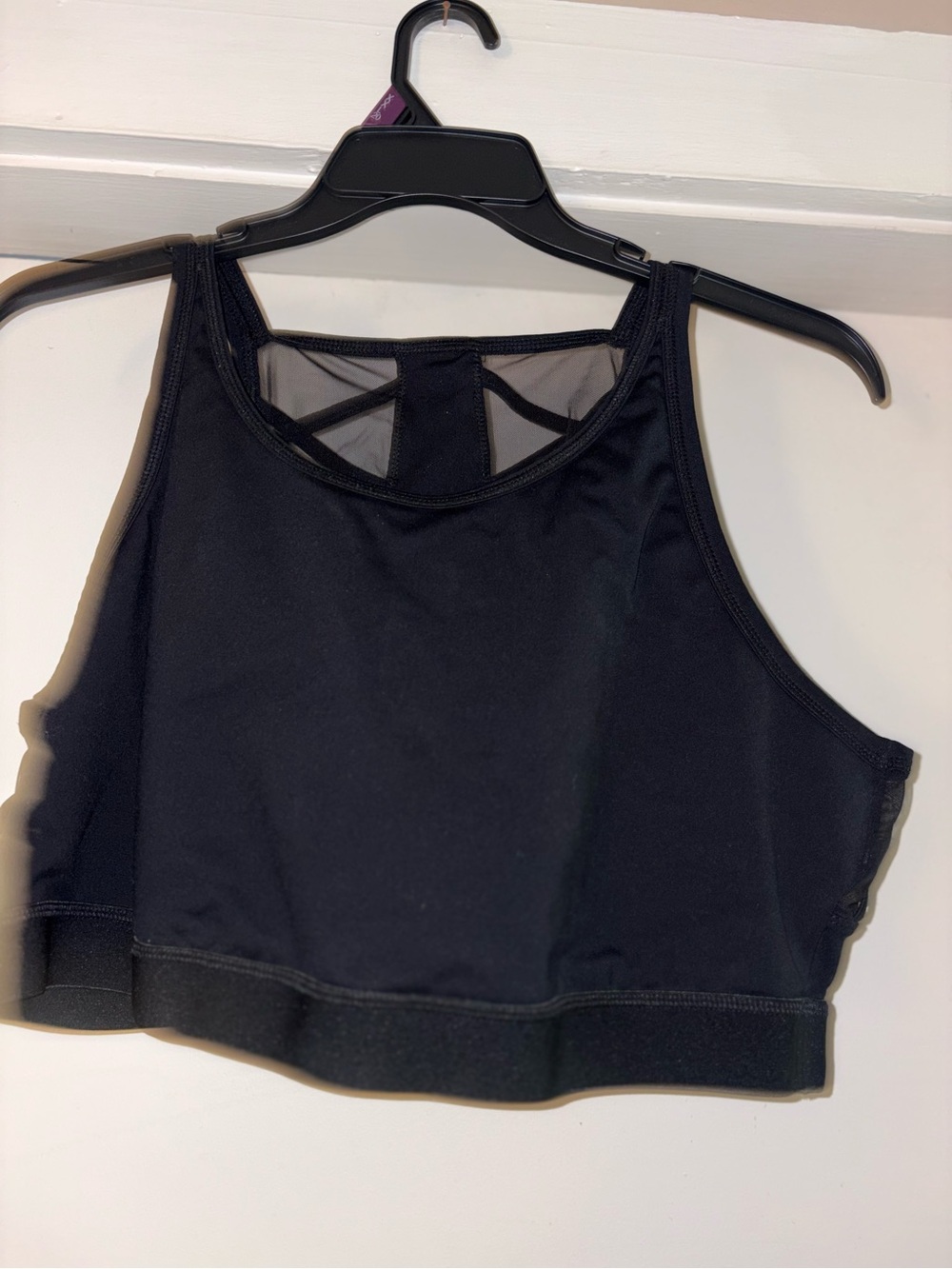Black Torrid Sports Bra with Mesh and lattice Back Detail